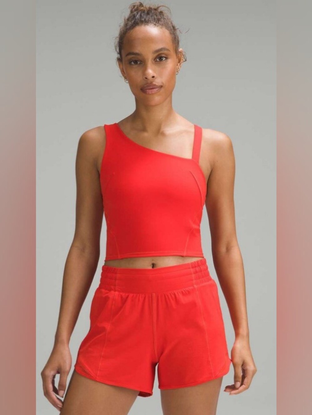 Lululemon Everlux Asymmetrical Tennis Tank Top Hot Heat 6 Red Like New